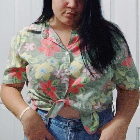 💚🌺 hawaiian button down ‘dad’ shirt 🌺💚 - Picture 1 of 4